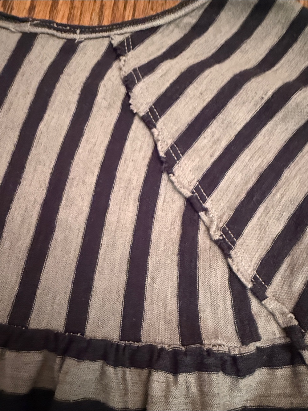 Linen Cotton Striped Pocket Swing Tunic Top M Cut Loose Made in USA - Picture 9 of 11